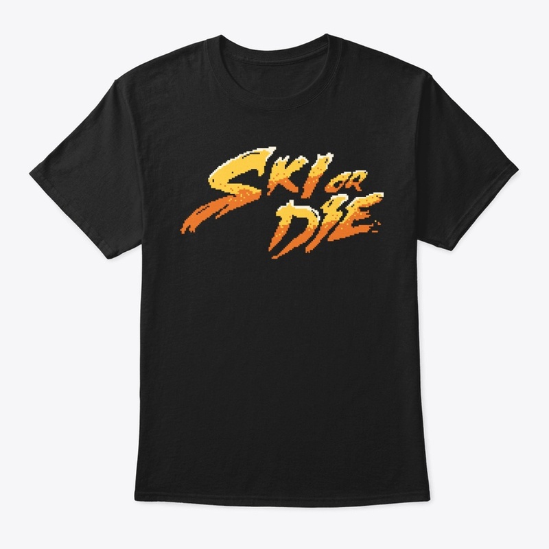 Sun Fire Ski or die Pixel art Logo