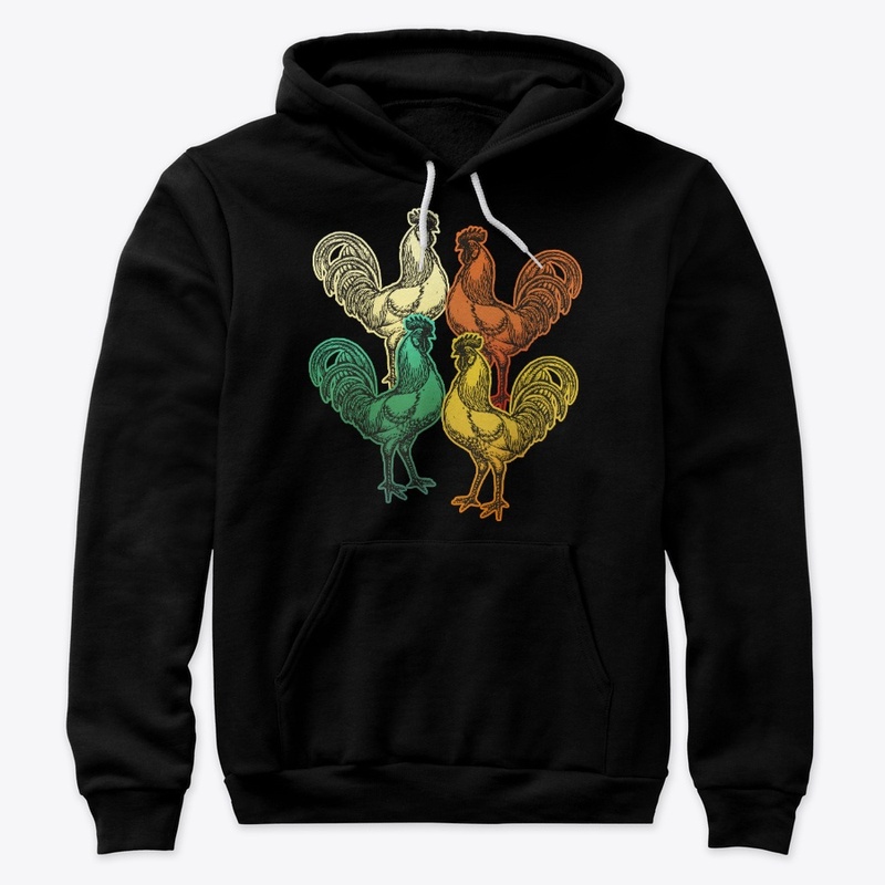Vintage Retro Rooster For Animal Lover