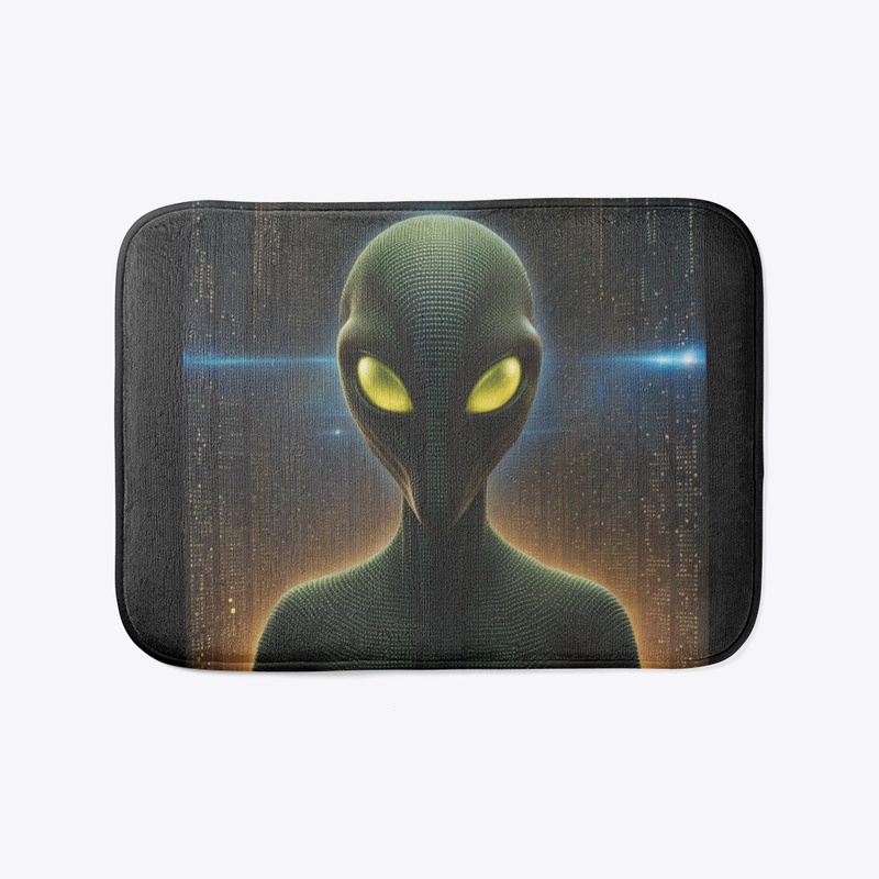 Alien with glowing eyes