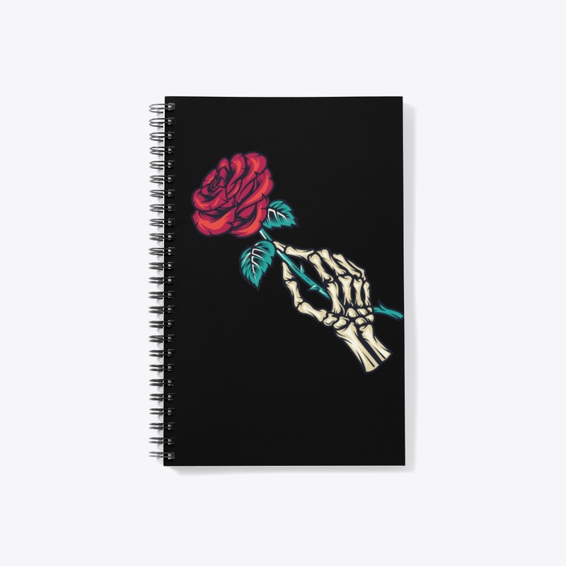  Skeleton Hand Holding Rose Hoodie 