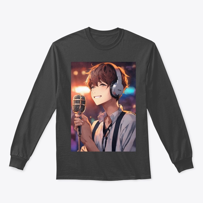 Smile and Sing: Anime Boy with Microphon
