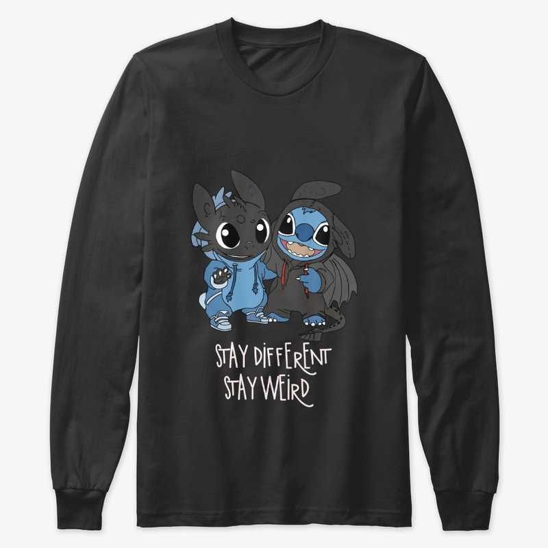Cute Stitch and Toothless T-shirt