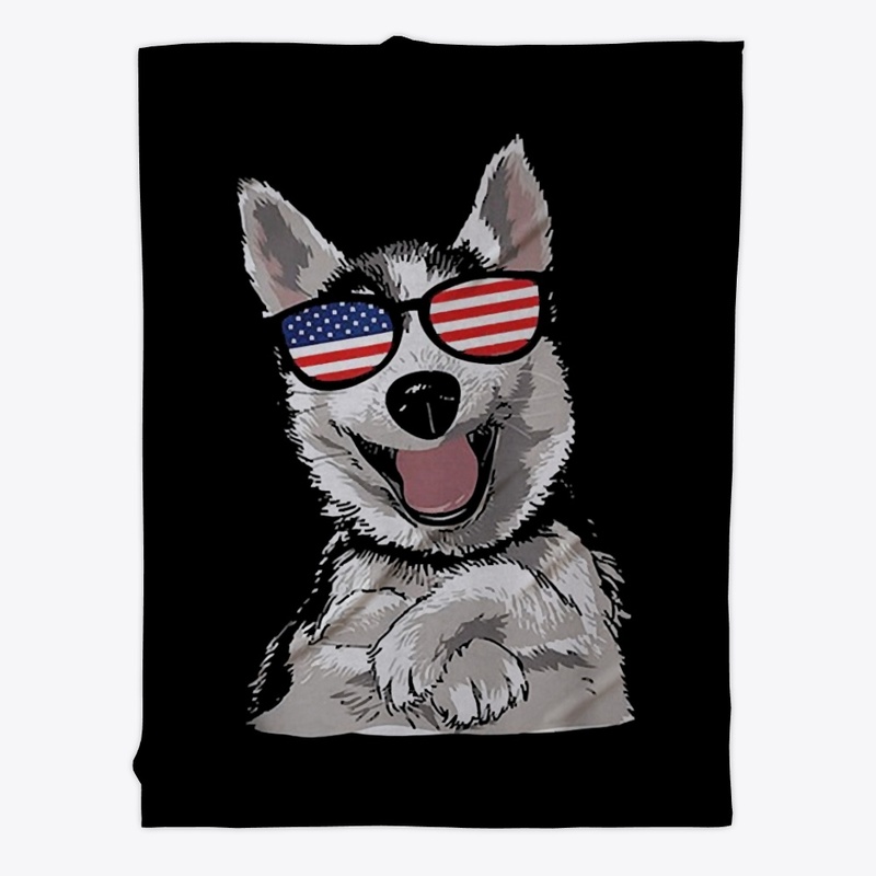 Husky Dancing American Flag Sunglasses