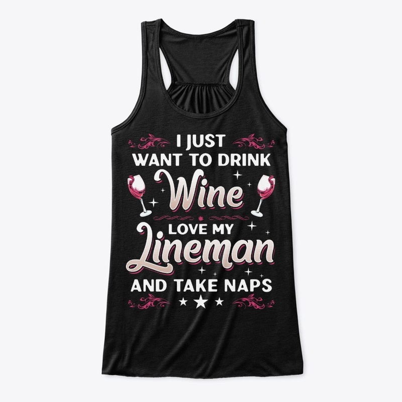Funny Lineman's Wife And Wine Lover Gift