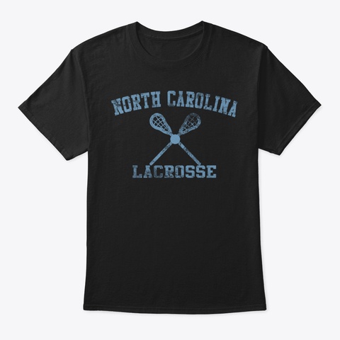 Vintage North Carolina Lacrosse Hoodie22 Black T-Shirt Front