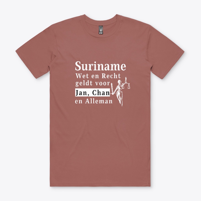 T-Shirt Slogan Wet En Recht CORAL