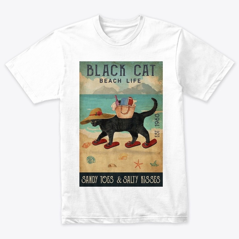 Beach Life Sandy Toes Black Cat 