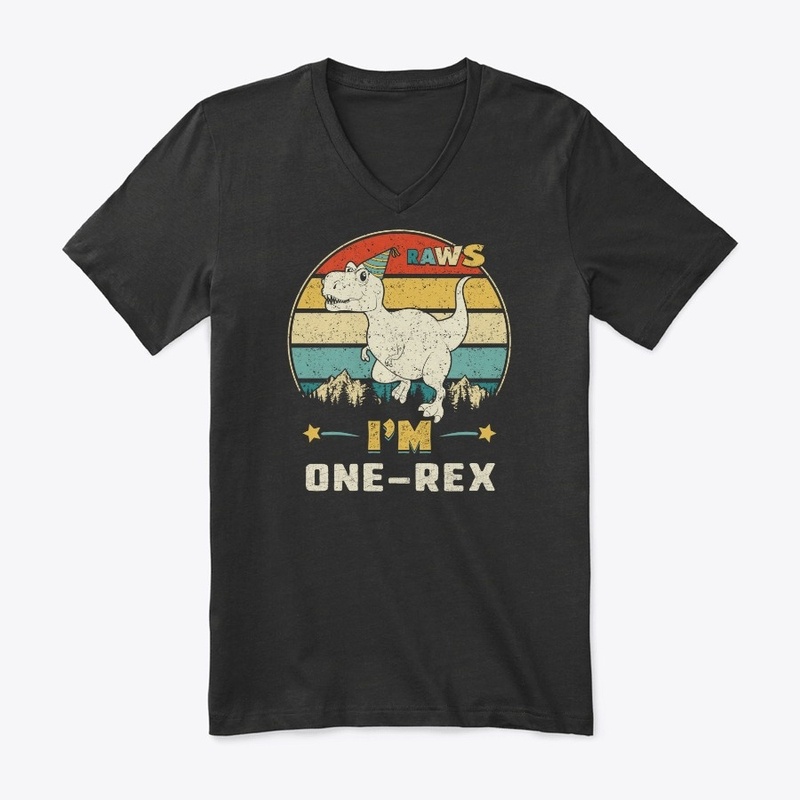 Kids I'm One-rex 1rd Birthday Boy T Rex 