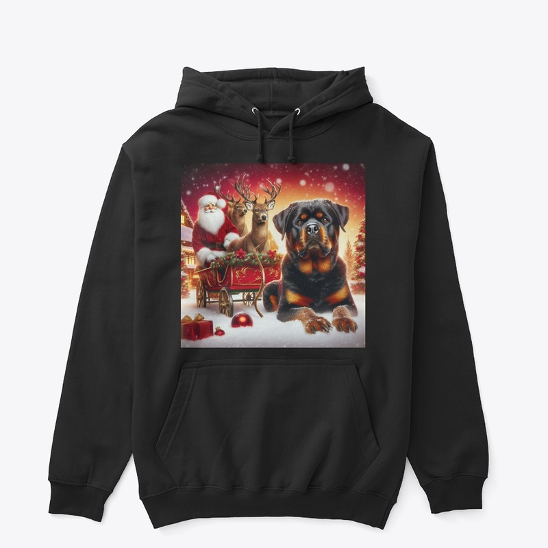 Rottweiler and Santa