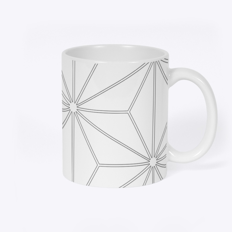 Black and White Floral Geometric Pattern