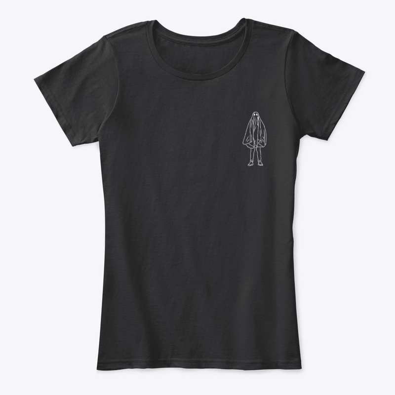 Small Icon Ghostie White on Black