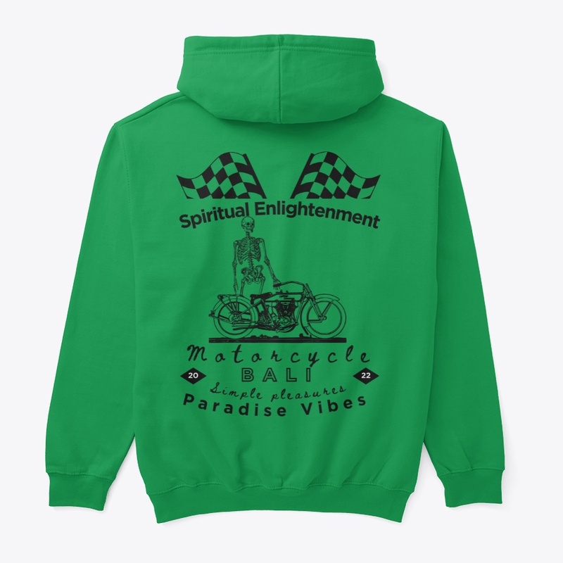 Motorcycle enlightenment with flag