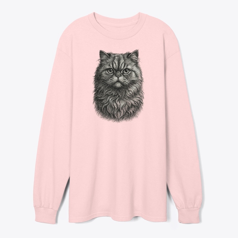 Vintage Persian Cat Art T-Shirt
