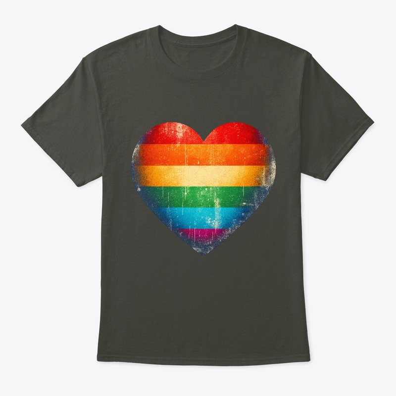 Grunge Pride Flag Heart LGBTQ