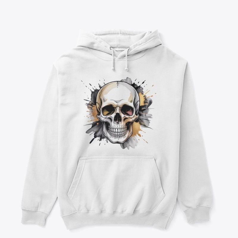 Skull and ink splashes