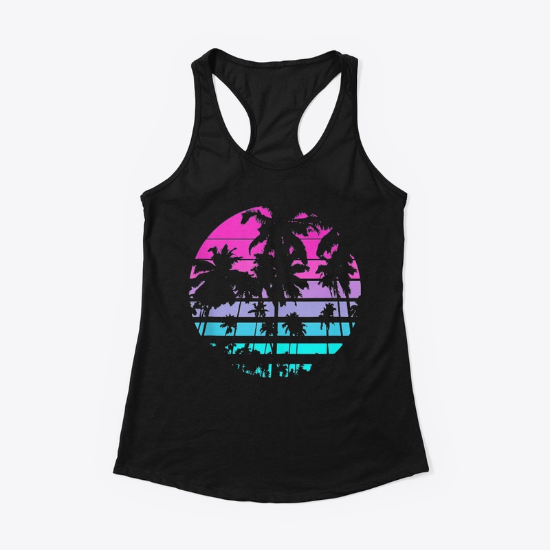 80s 90s Beach Style palm trees