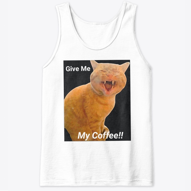 Funny cat tee give me my coffee