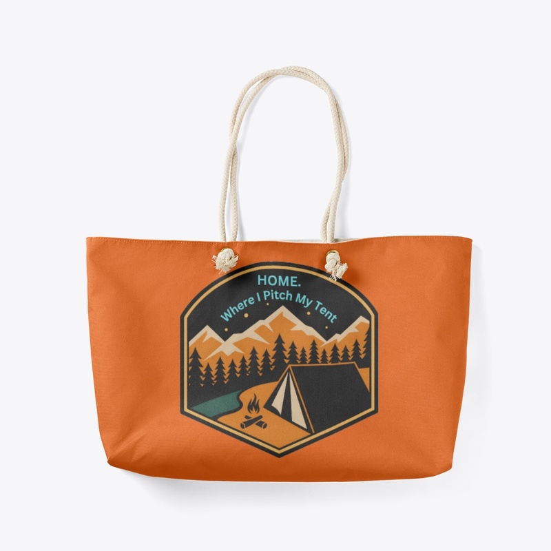 camping-inspired tent logo