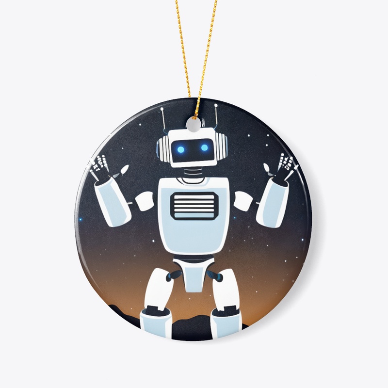 A robot waving his hands