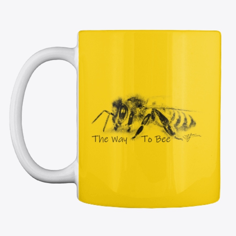 Honey Bee on coffee cup