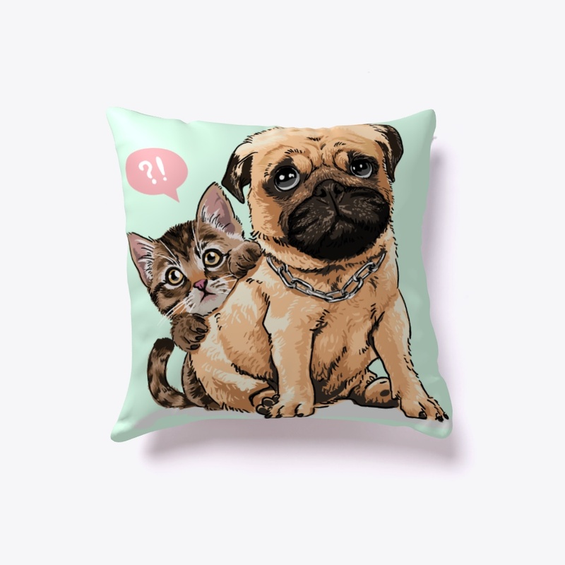 Pug Dog Indoor Pillow