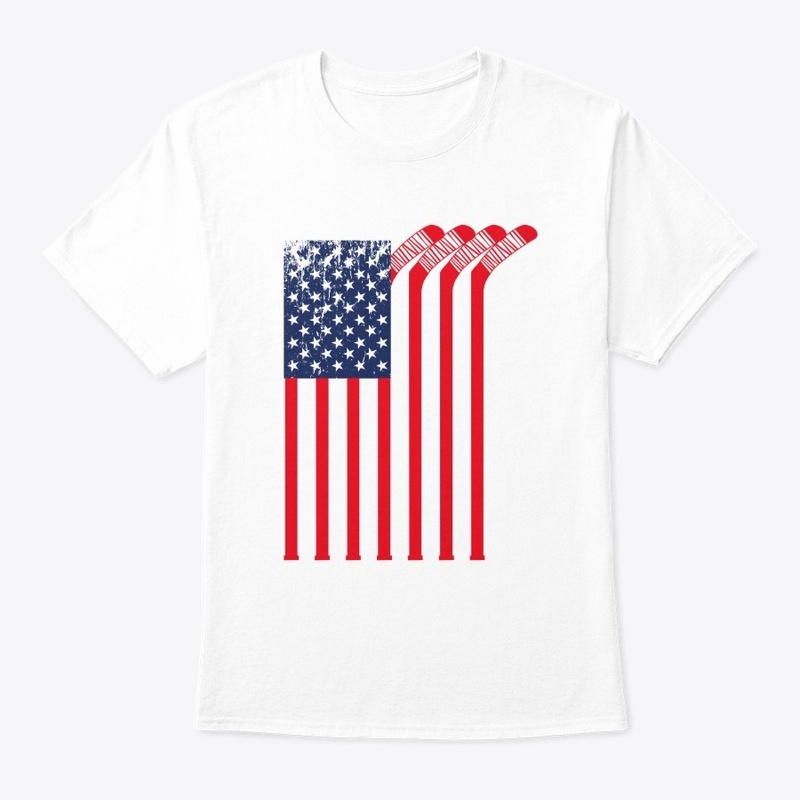 Hockey Stick American Flag USA Gifts