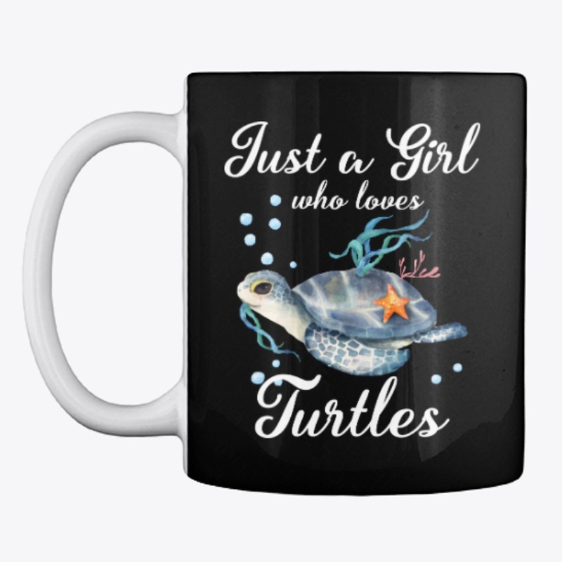 Girl Loves Turtles Watercolor Style