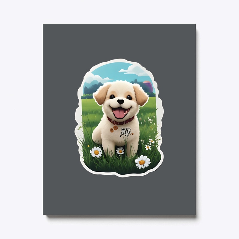 Cute dog in a garden