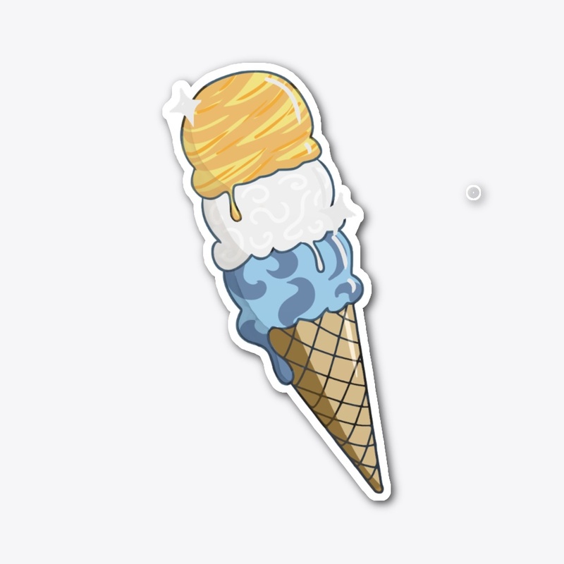 Aroace Ice Cream Sticker