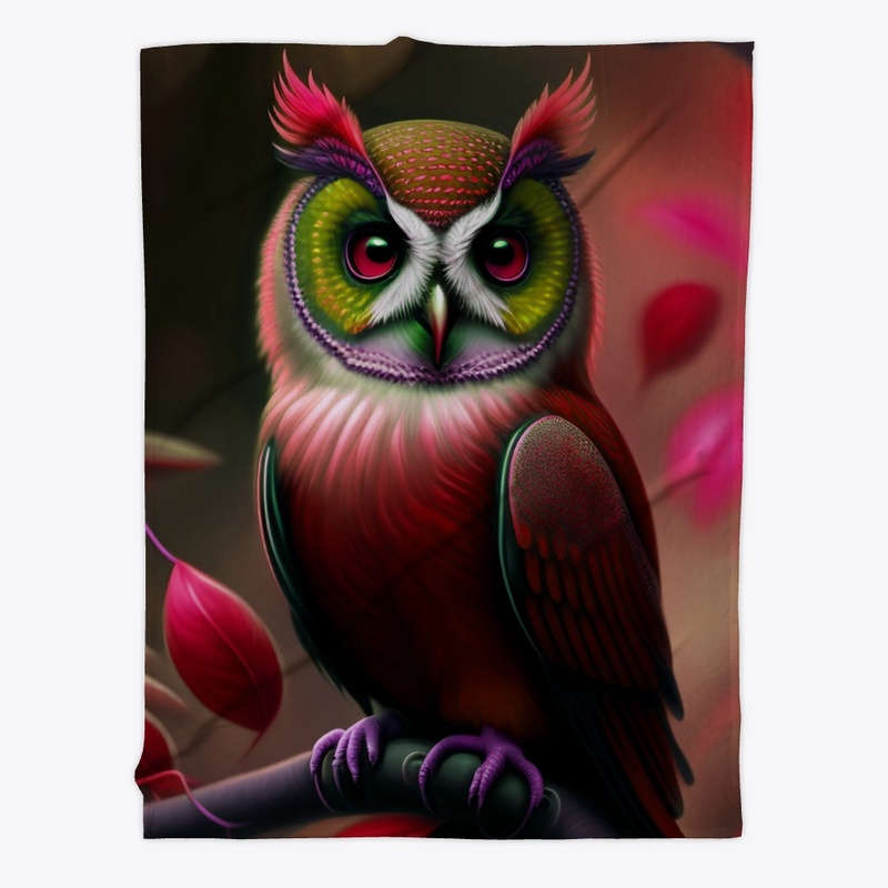 3D Owl Design Fleece Blanket