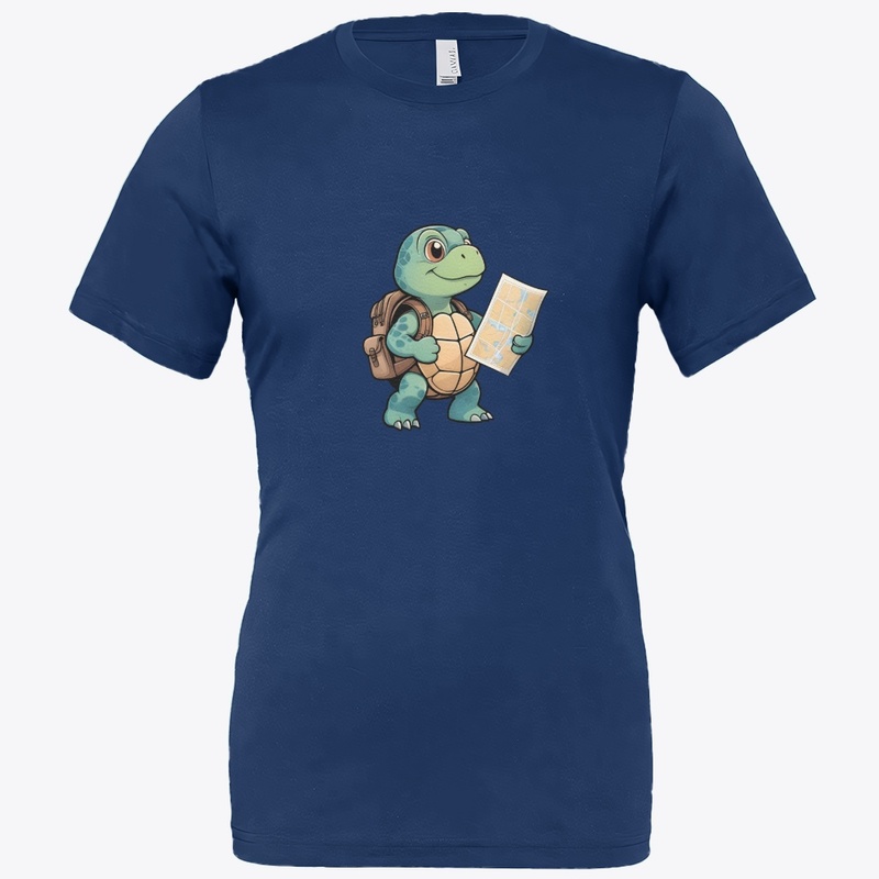 Cute Lost Turtle Explorer Sticker.