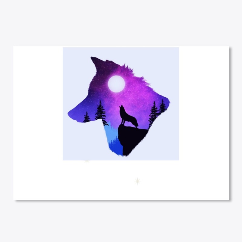 Wolf and the moon
