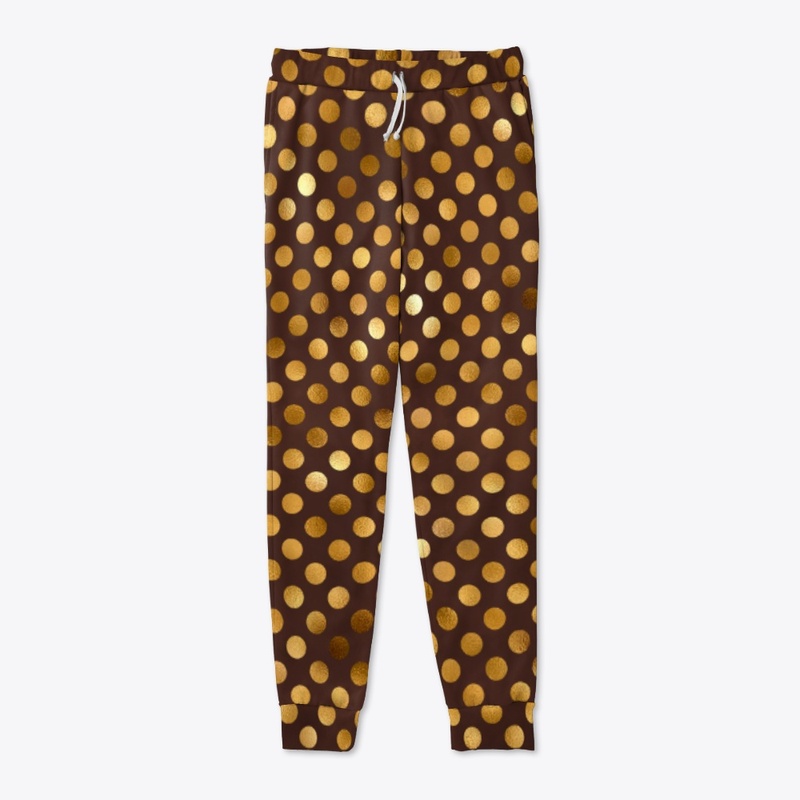 Brown and Metallic Gold Circles Design 