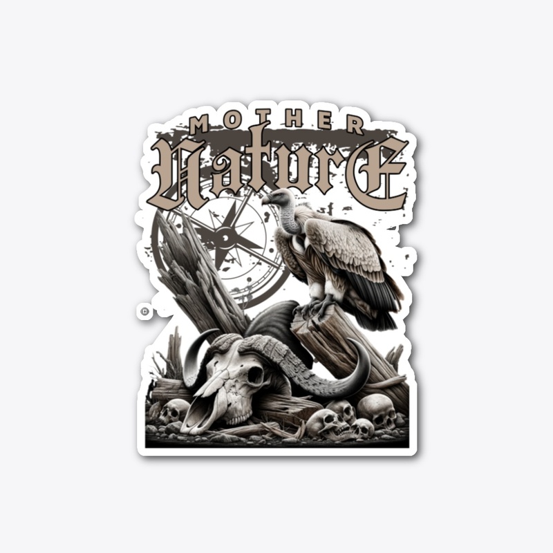 Grunge Mother Nature Skull Graphic Merch