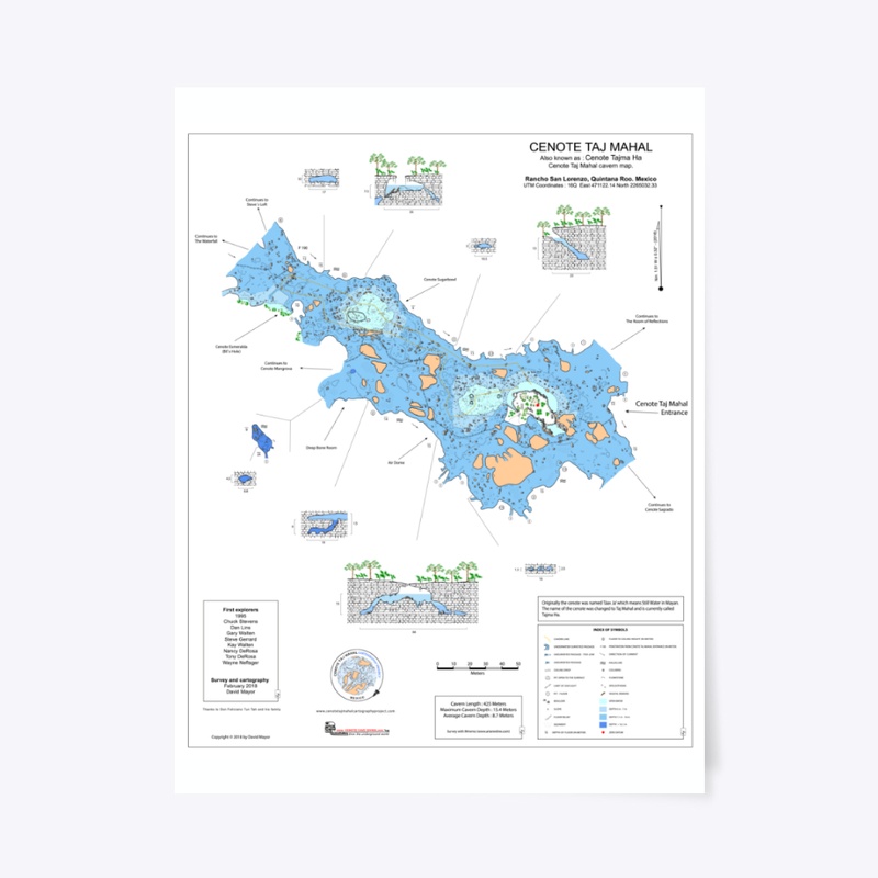 Cenote Taj Mahal Cavern Map
