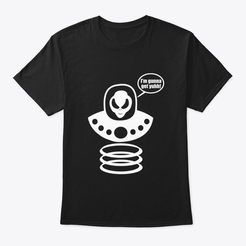 The Abductor (White) Black T-Shirt Front