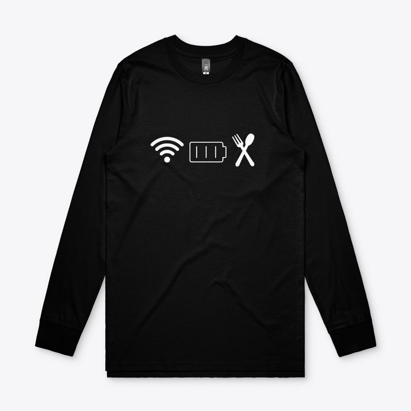 Wifi,Battery,Food icon tshirt 