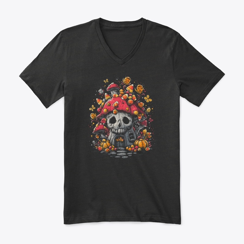 Cute Skull Mushroom House