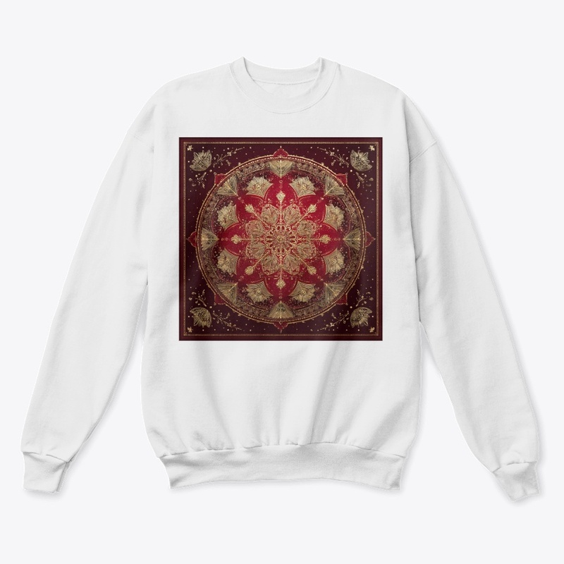 Red Gold Mandala Vintage Design