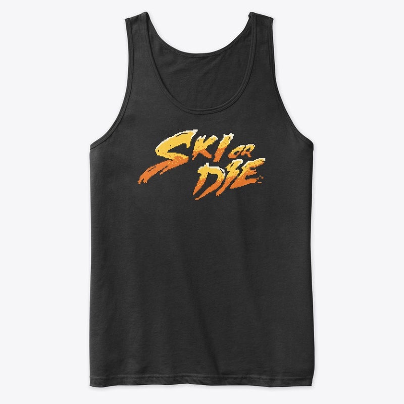 Sun Fire Ski or die Pixel art Logo