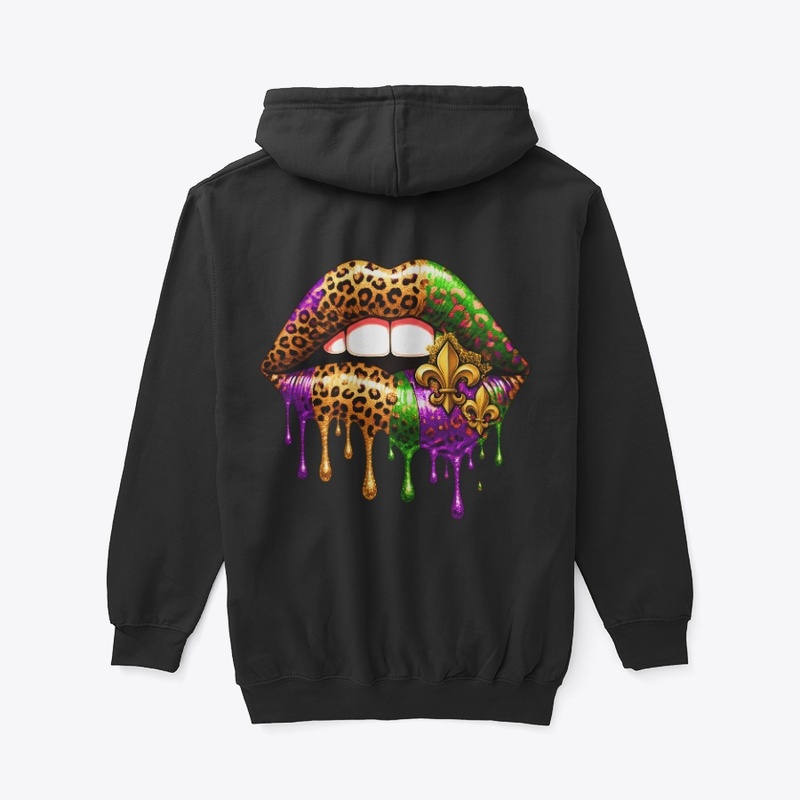 Leopard Print Mardi Gras Lips Drip Lip