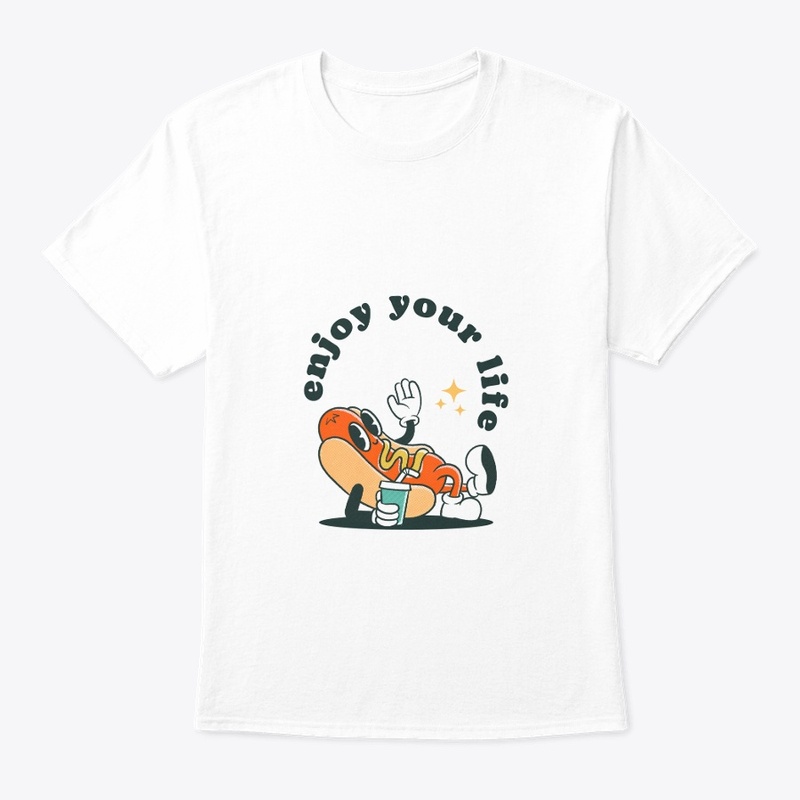 Orange Retro Hotdog Illustration T-Shirt