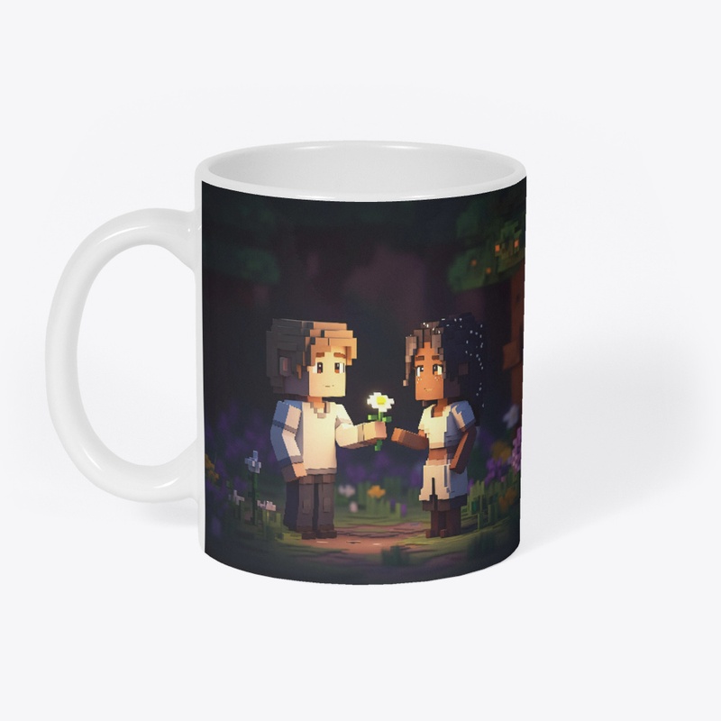 Mug (boy giving a flower to a girl)