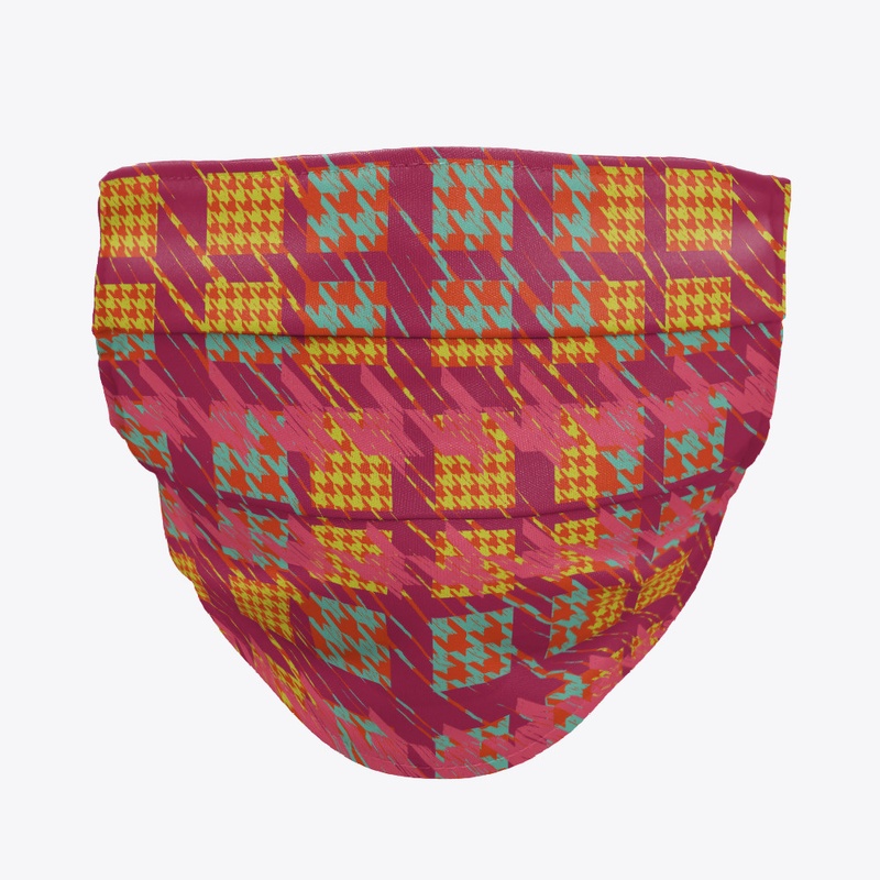 colorful checkered pattern face mask