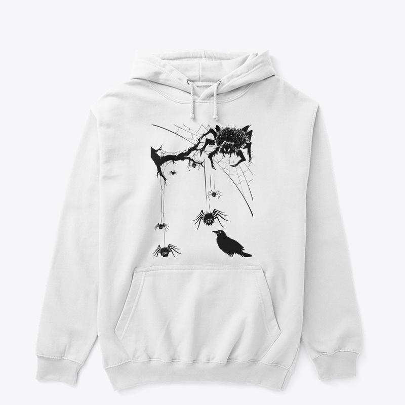 Pullover Hoodie Scary Spiders 