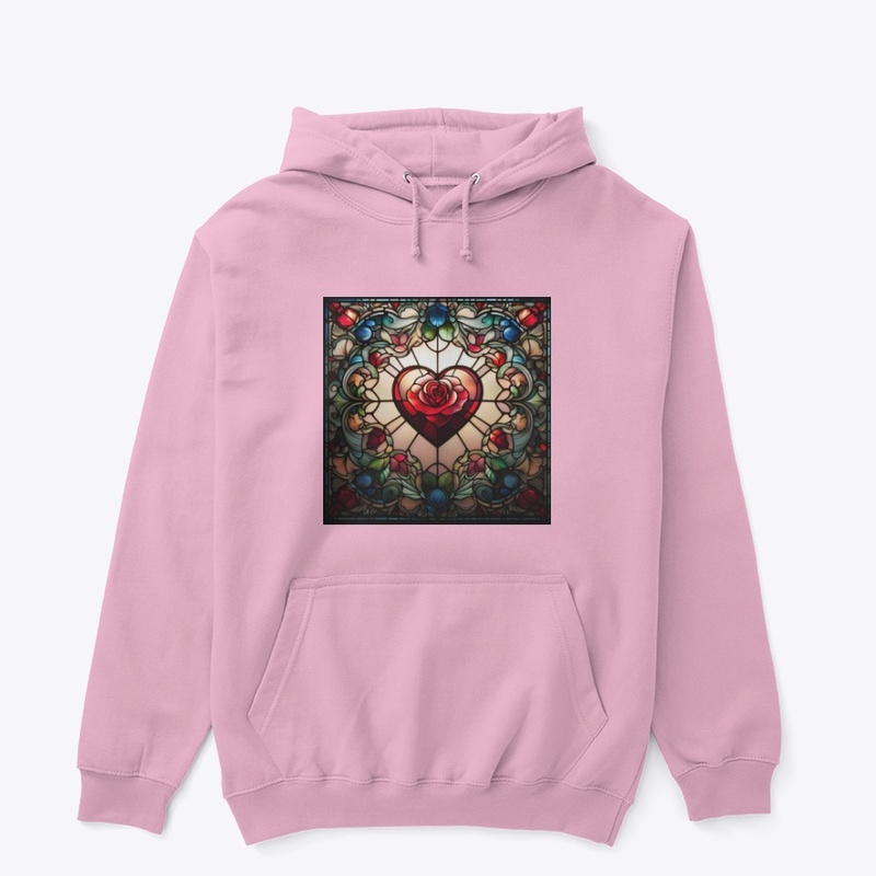 Heart and rose design.