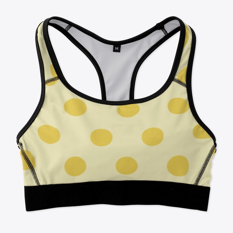 Yellow Floral Pattern Sport Bra