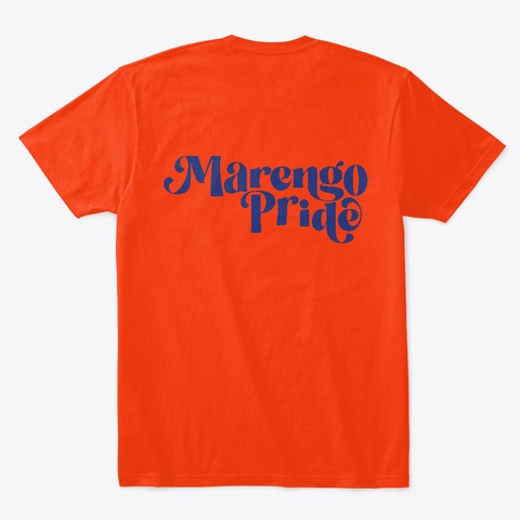 Blue Lion Logo Deep Orange  T-Shirt Back