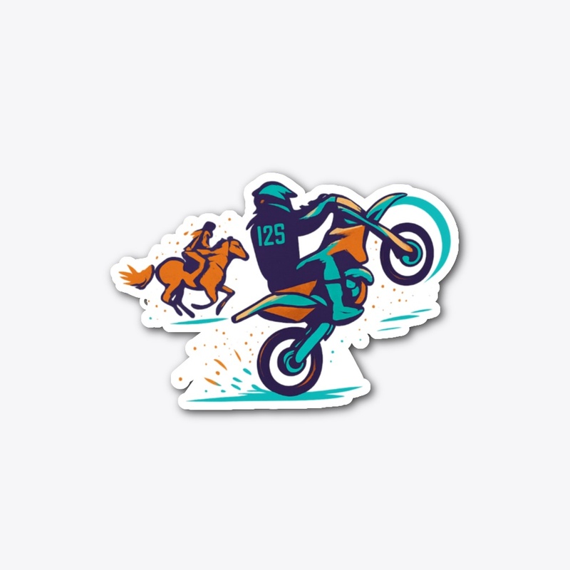 Motorcycle & horse racing tshart design