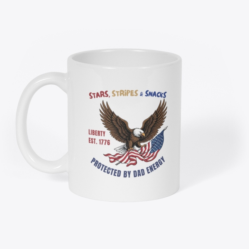 Funny Patriotic Eagle Snacking Dad Tee